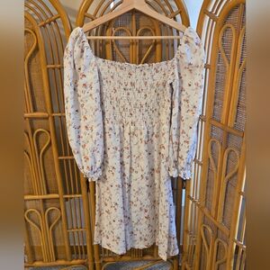 Reformation Flloral Gitane Smocked Dress with Puff Sleeves